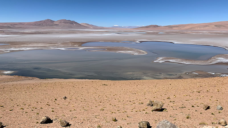 Ple de llacs salats, el salar d'Quisquiro en l'Altiplano d'Amèrica de Sud representa el tipus de paisatge que els científics creuen que va poder haver existit en el Cràter Gale a Mart. Crèdits: Maksym Bocharov / NASA
